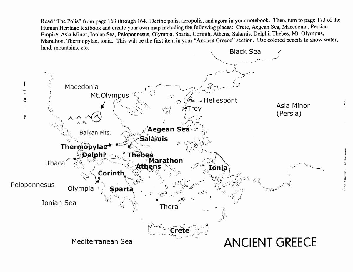 50 Ancient Greece Map Worksheet