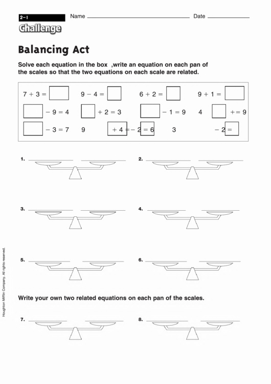 50 Balancing Act Worksheet Answers Chessmuseum Template Library