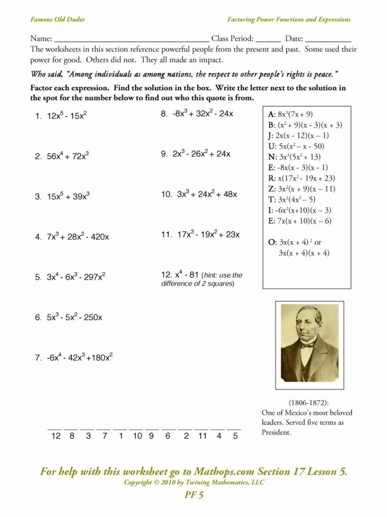 50 Factoring By Grouping Worksheet Chessmuseum Template Library