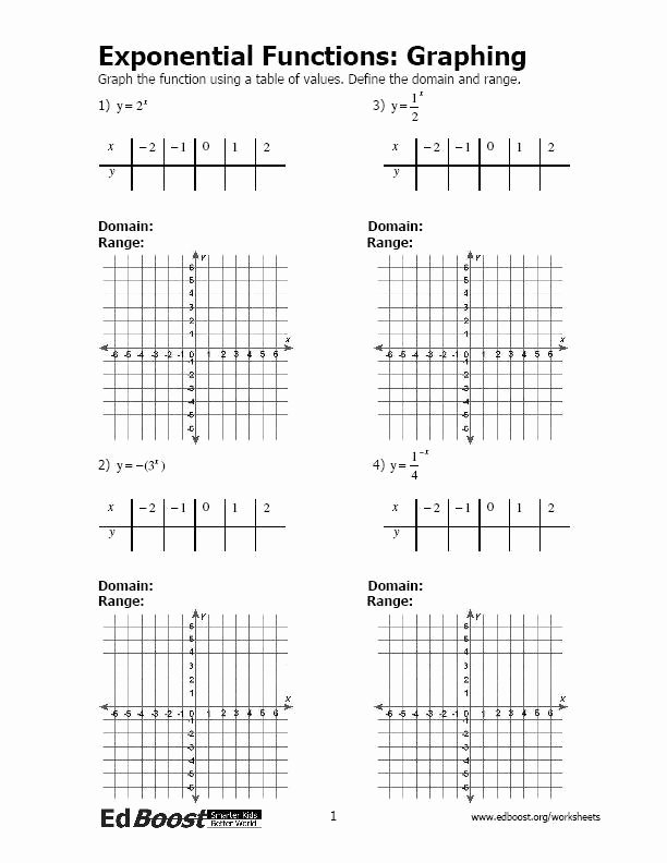 worksheet graphing exponential functions