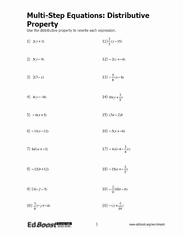 50 Multi Step Equations Worksheet Pdf Chessmuseum Template Library