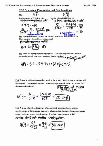 50 Permutations And Combinations Worksheet Answers Chessmuseum 