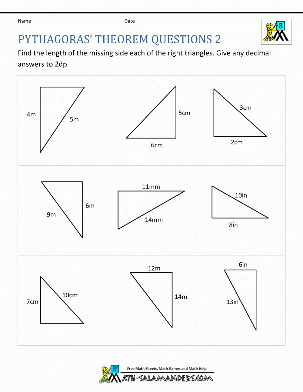 50 Pythagorean Theorem Practice Worksheet Chessmuseum Template Library