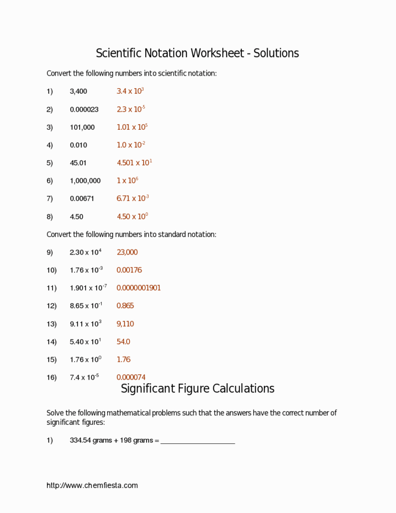 50 Significant Figures Practice Worksheet