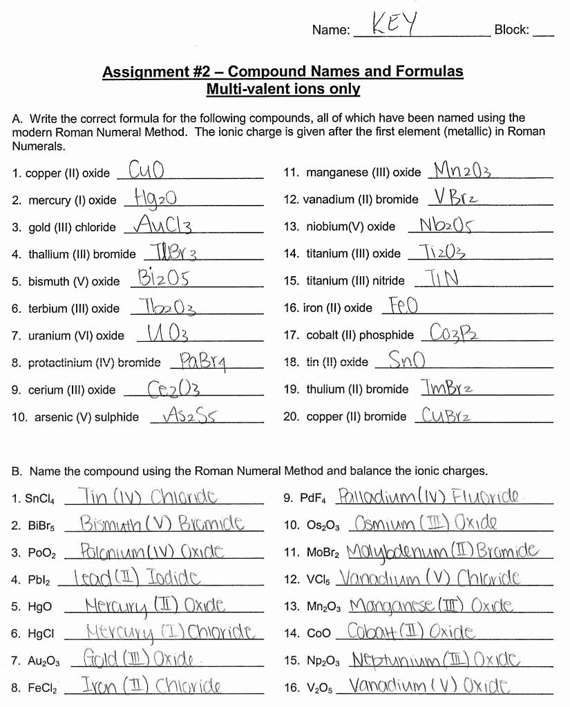 50 Simple Binary Ionic Compounds Worksheet Chessmuseum Template Library