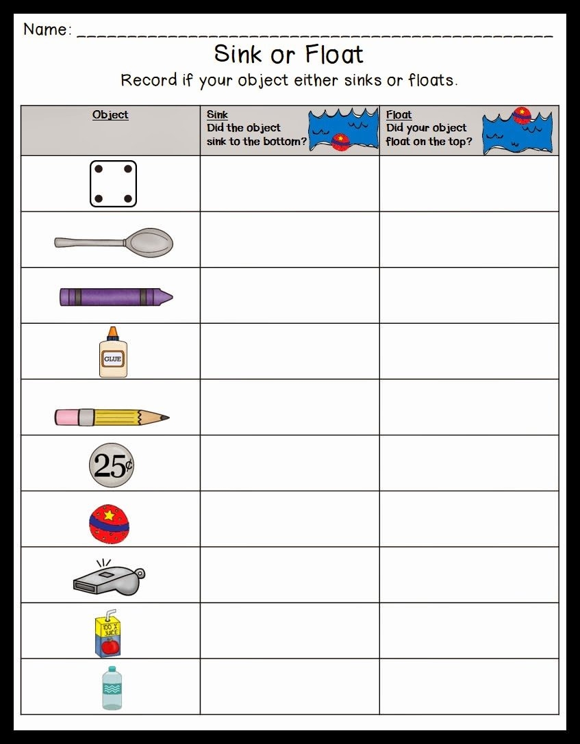 50 Sink Or Float Worksheet Chessmuseum Template Library