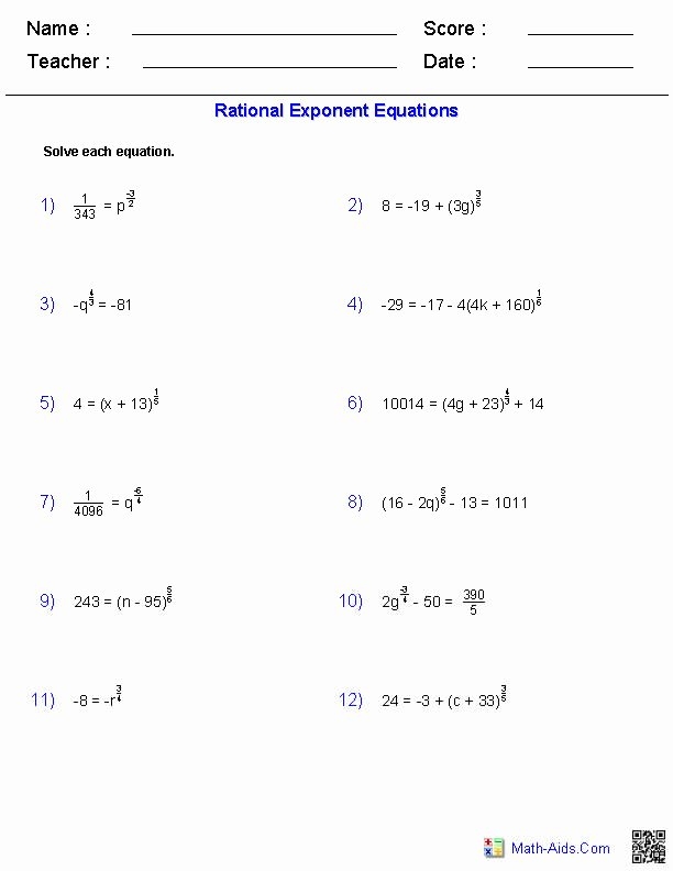 50 Solving Exponential Equations Worksheet