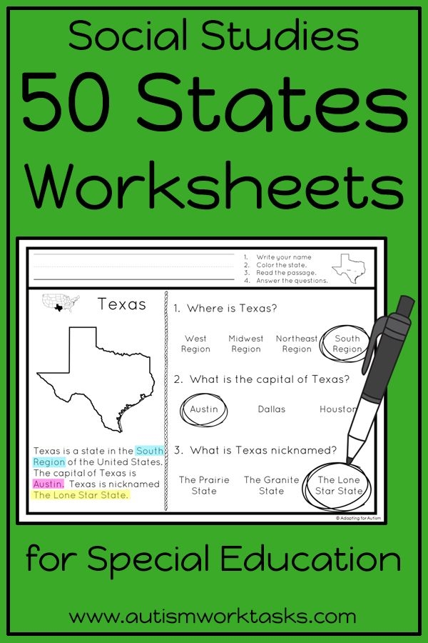50 States Worksheets Social Studies Social Studies Worksheets 
