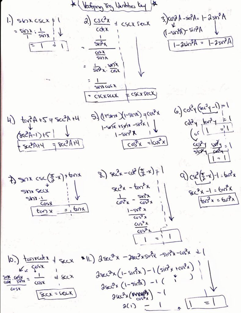 50 Verifying Trig Identities Worksheet Chessmuseum Template Library