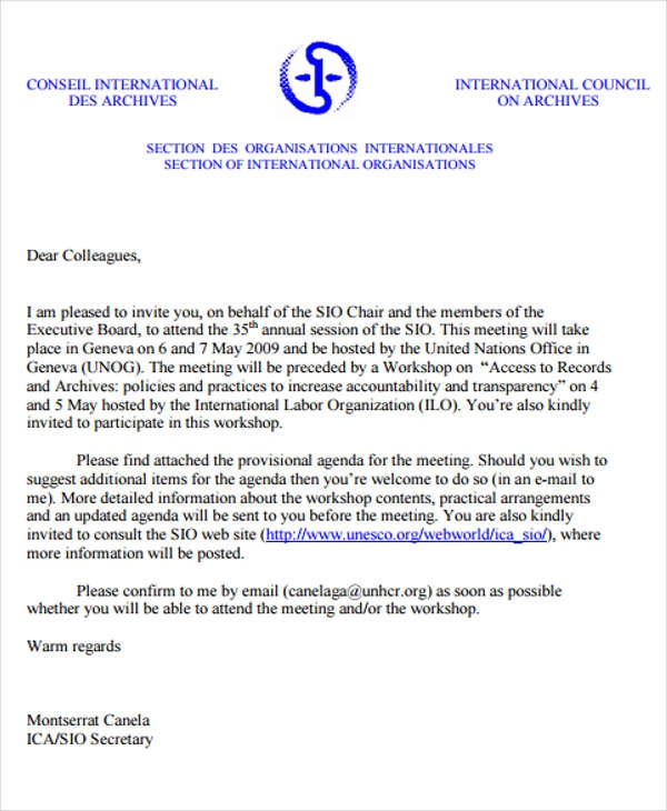 email invitation template for meeting