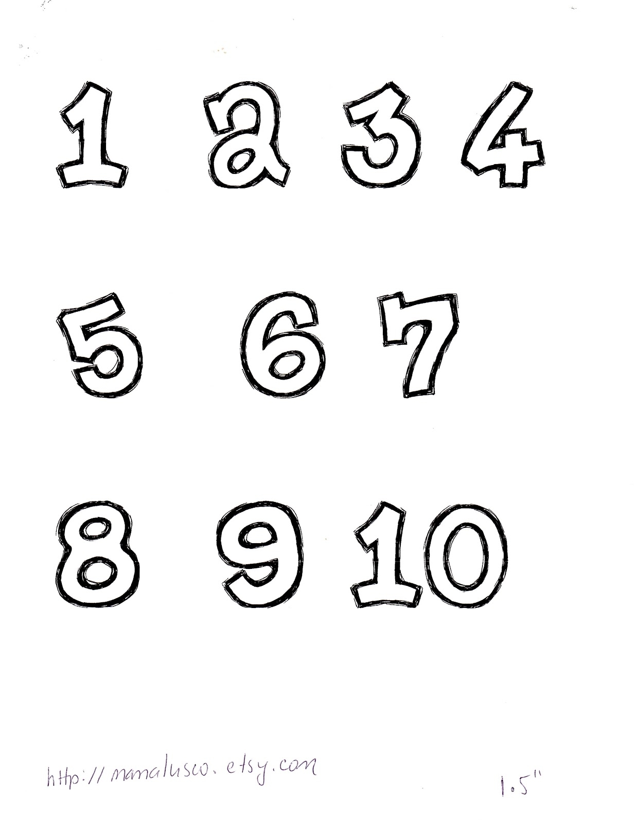 free printable number templates