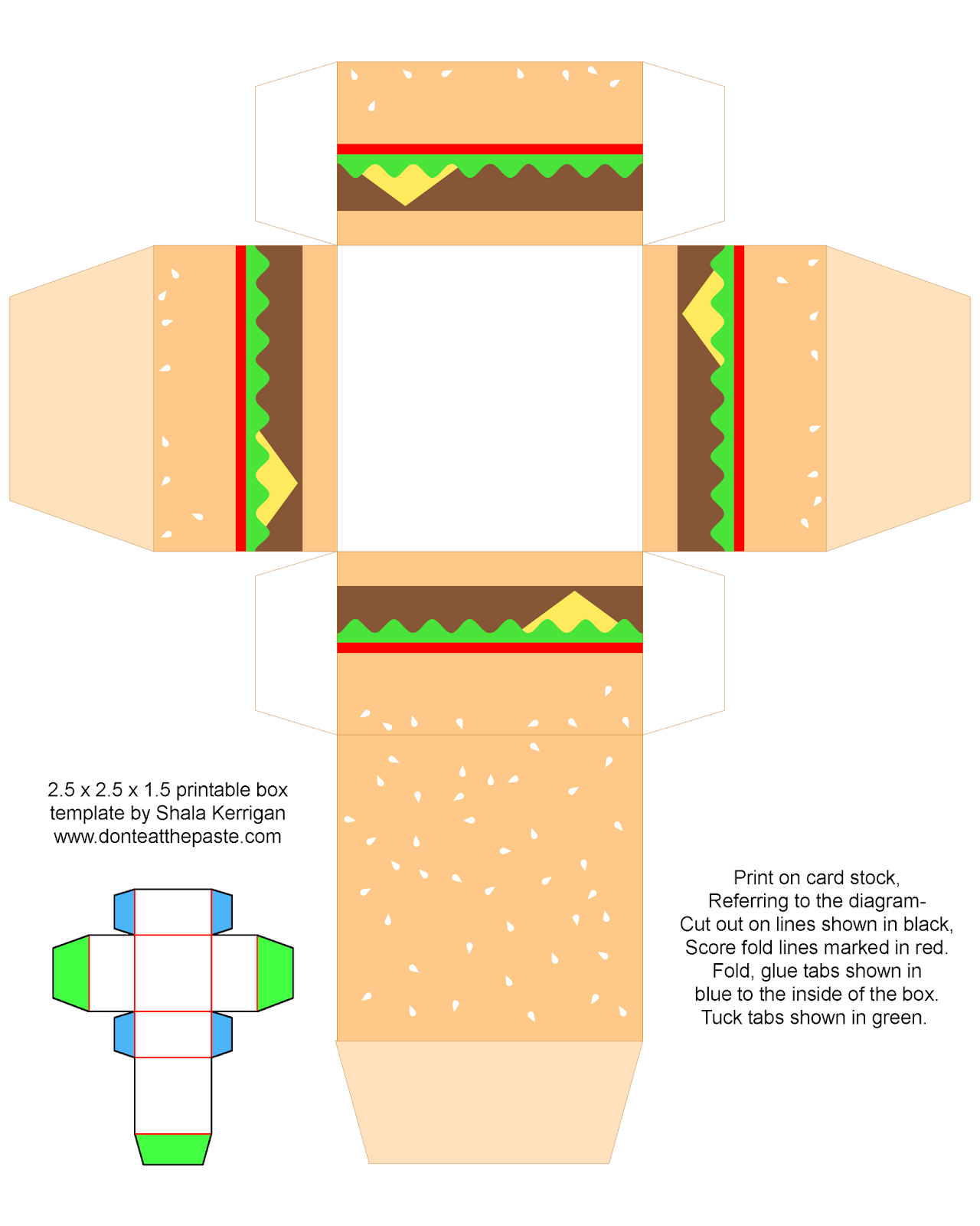 printable paper craft food