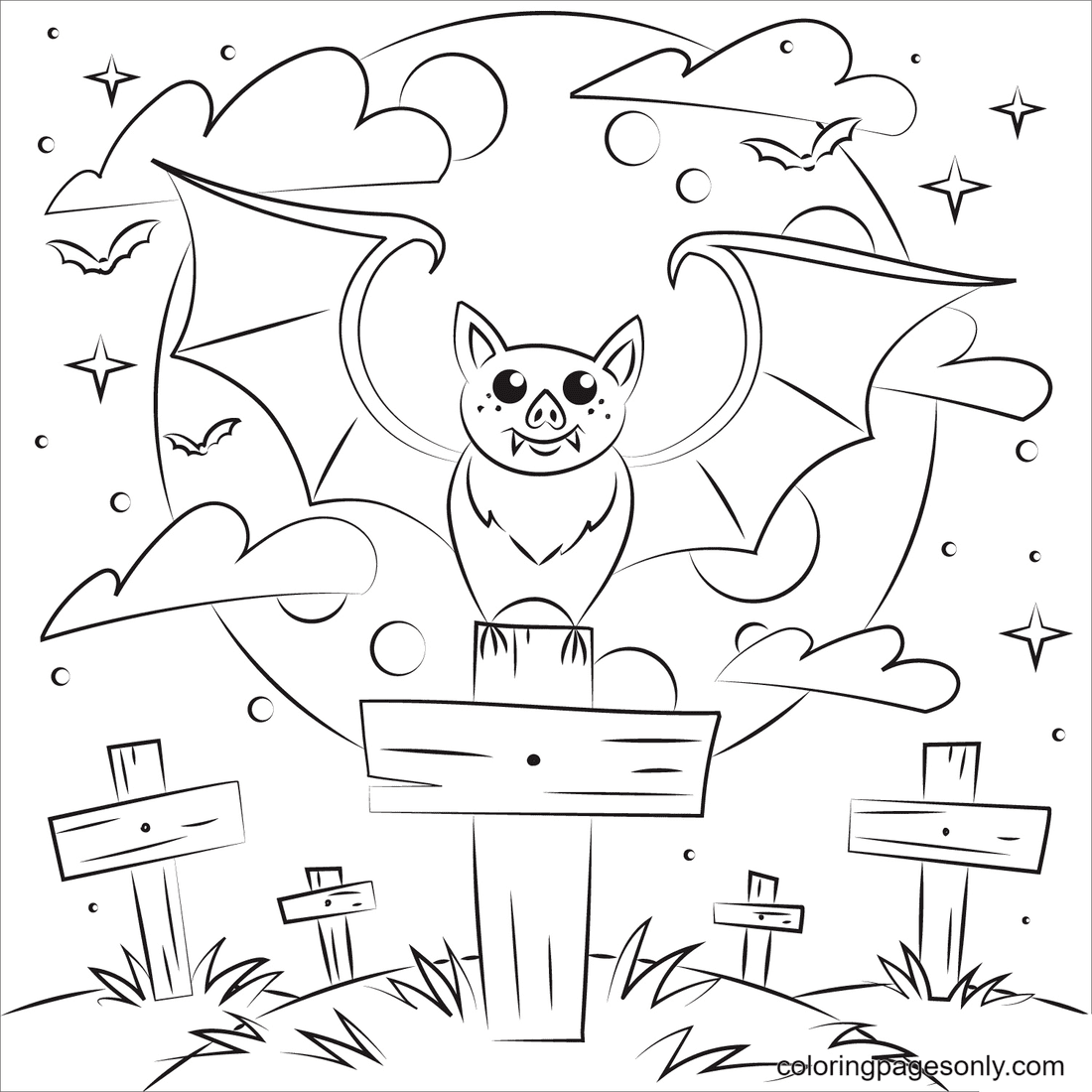 70 Halloween Bats Coloring Pages ColoringPagesOnly