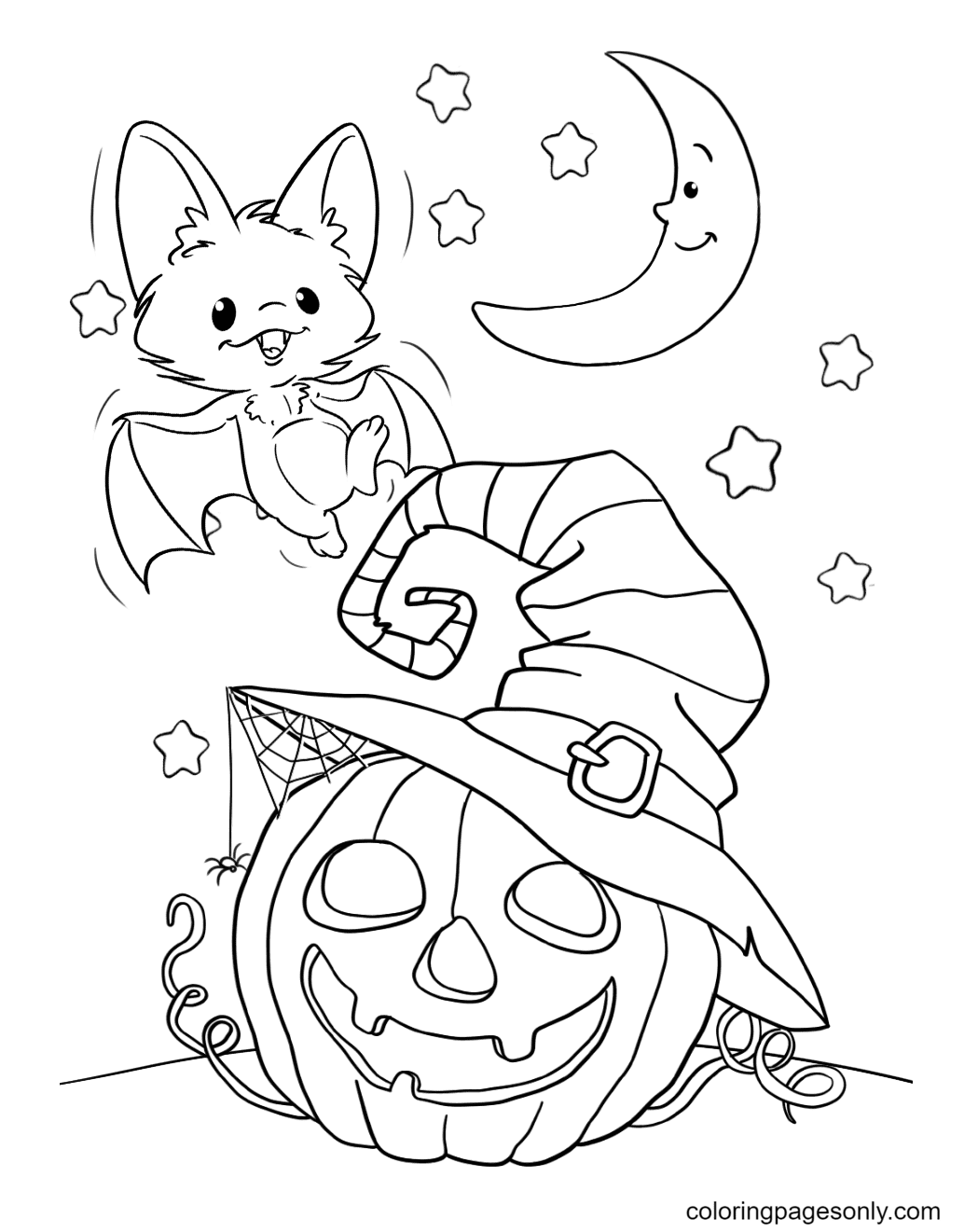 70 Halloween Bats Coloring Pages ColoringPagesOnly