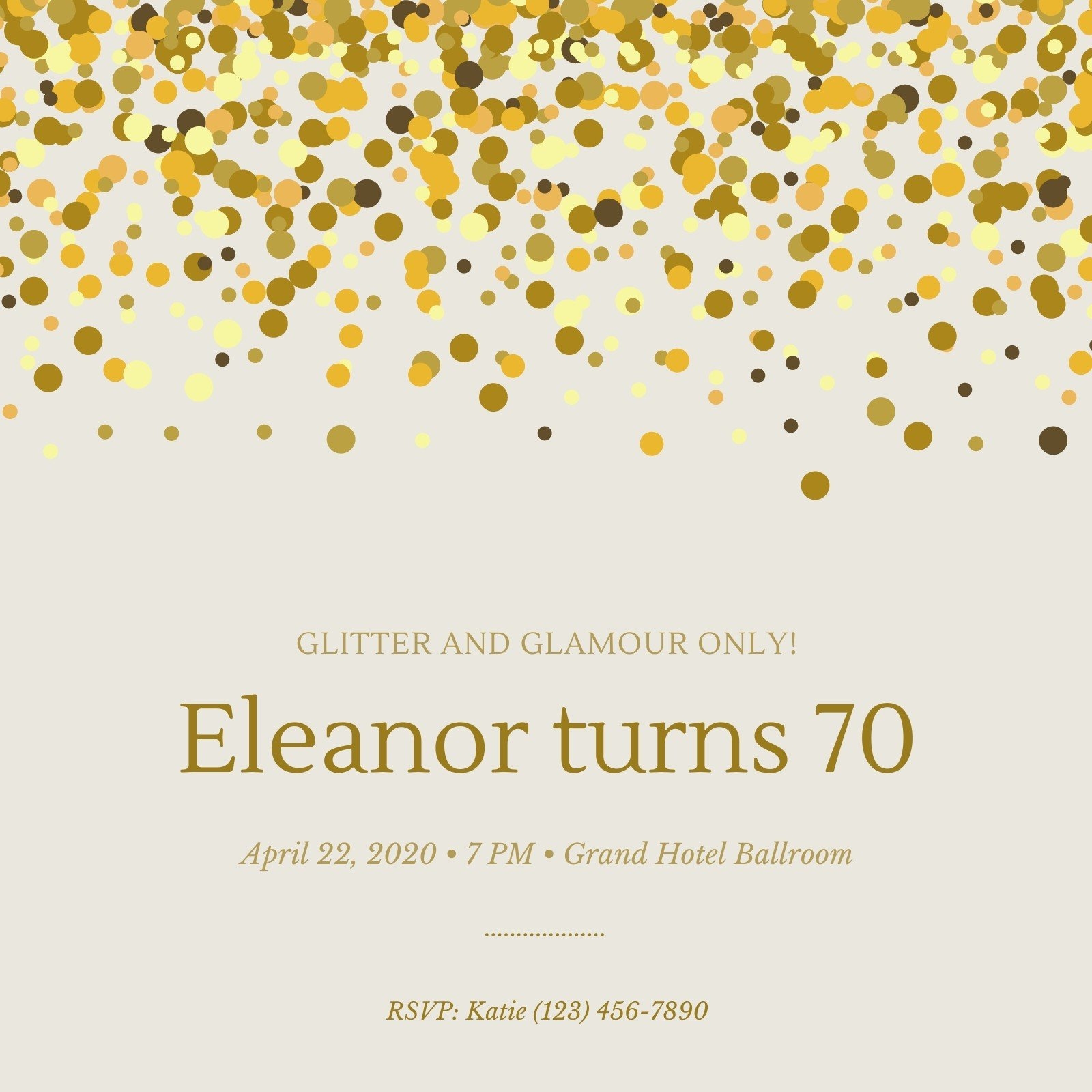 elegant 70th birthday invitation background templates