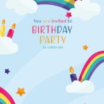 8 Best Rainbow Party Birthday Invitation Templates