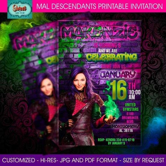 descendants party invitation template