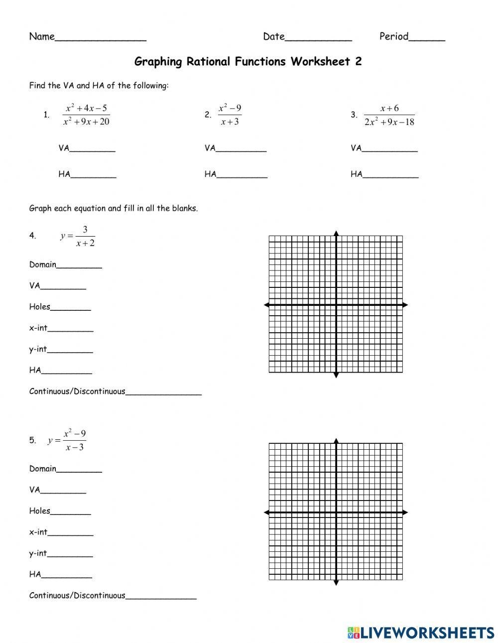 rational functions worksheet