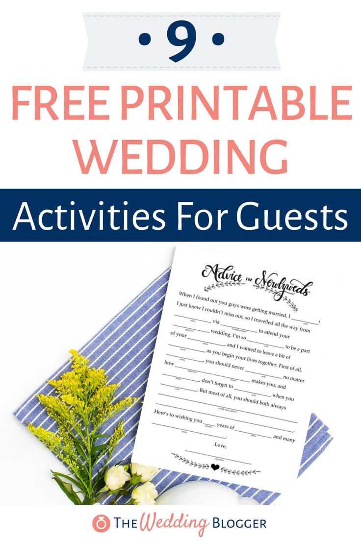 free printable wedding activities for kids