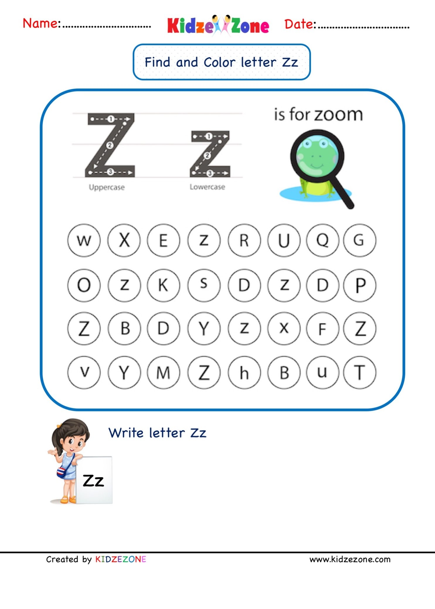 free printable a to z worksheet