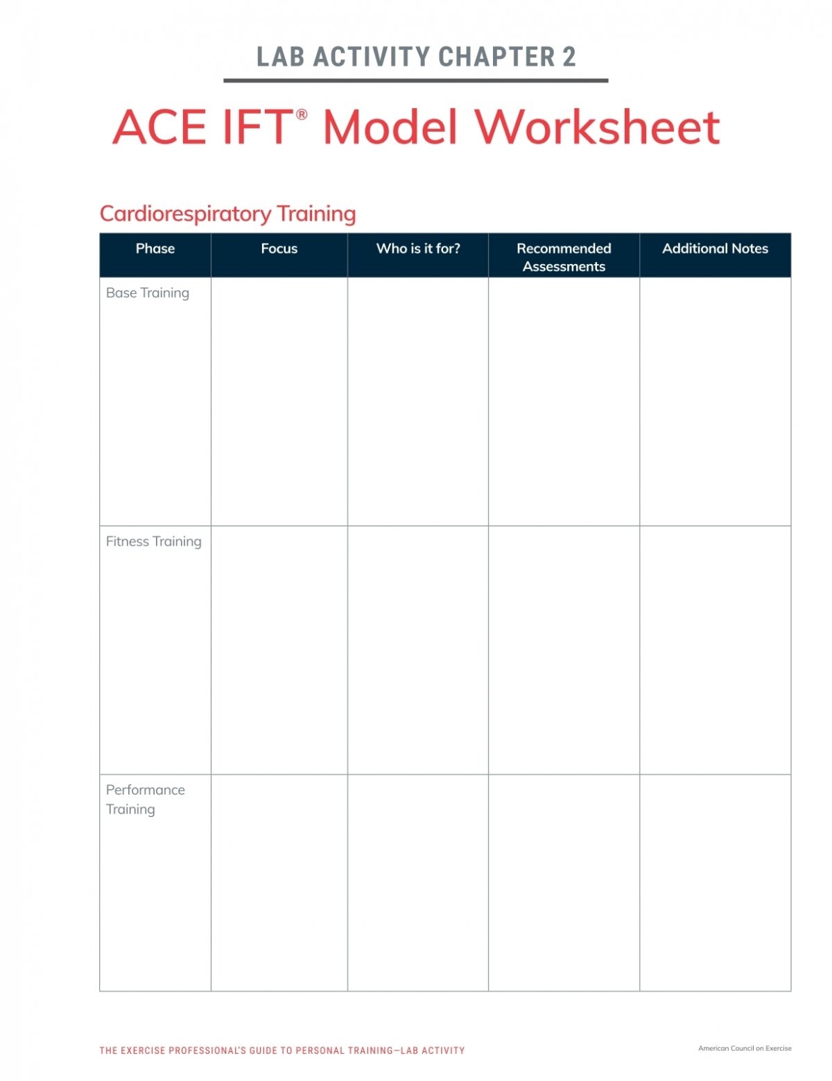 ace worksheet