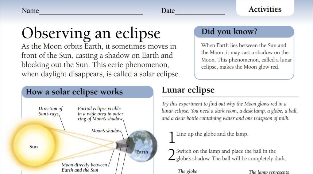 printable eclipse worksheet