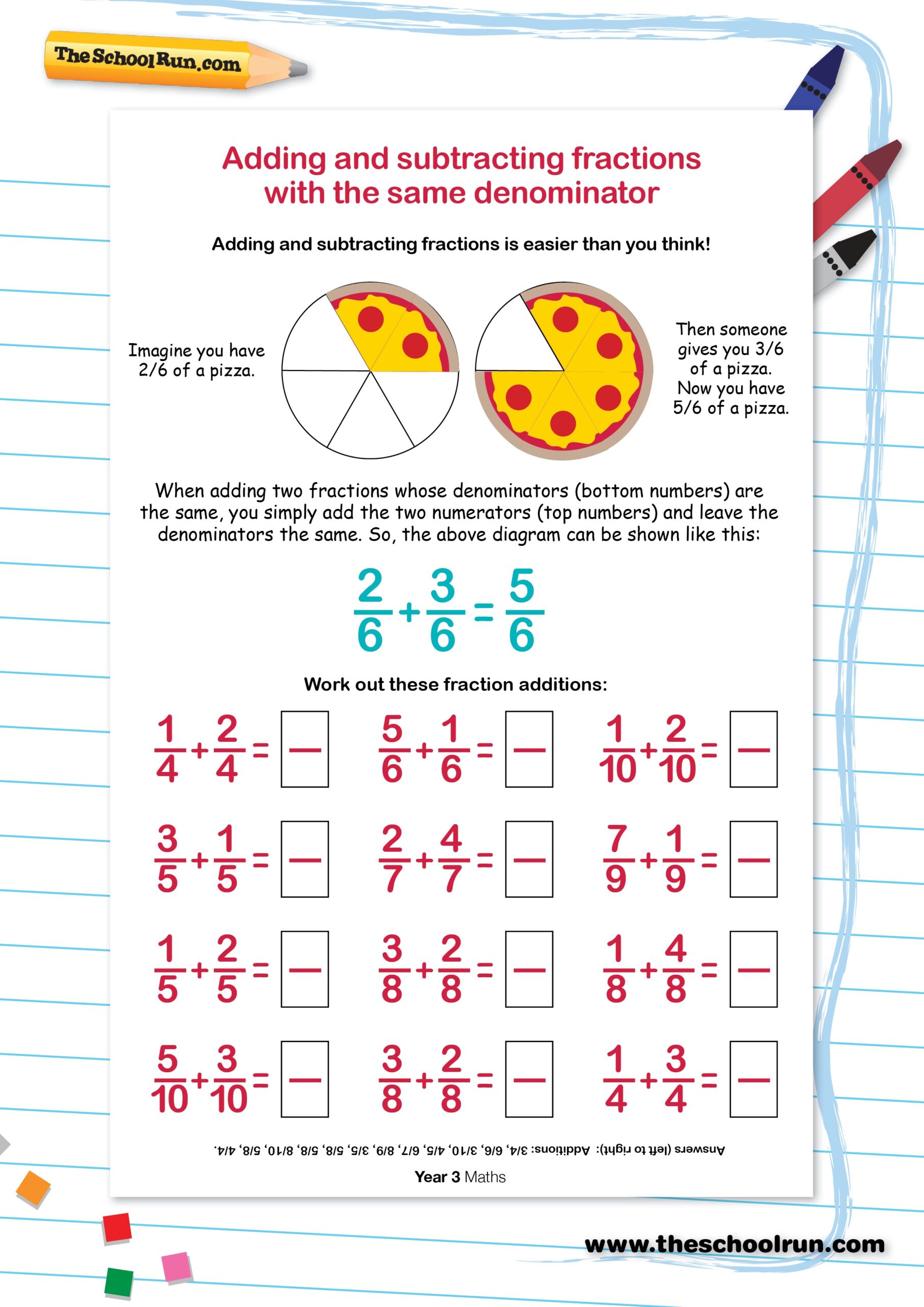 Adding And Subtracting Proper And Improper Fractions With Similar 