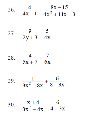 rational expressions worksheet adding and subtracting