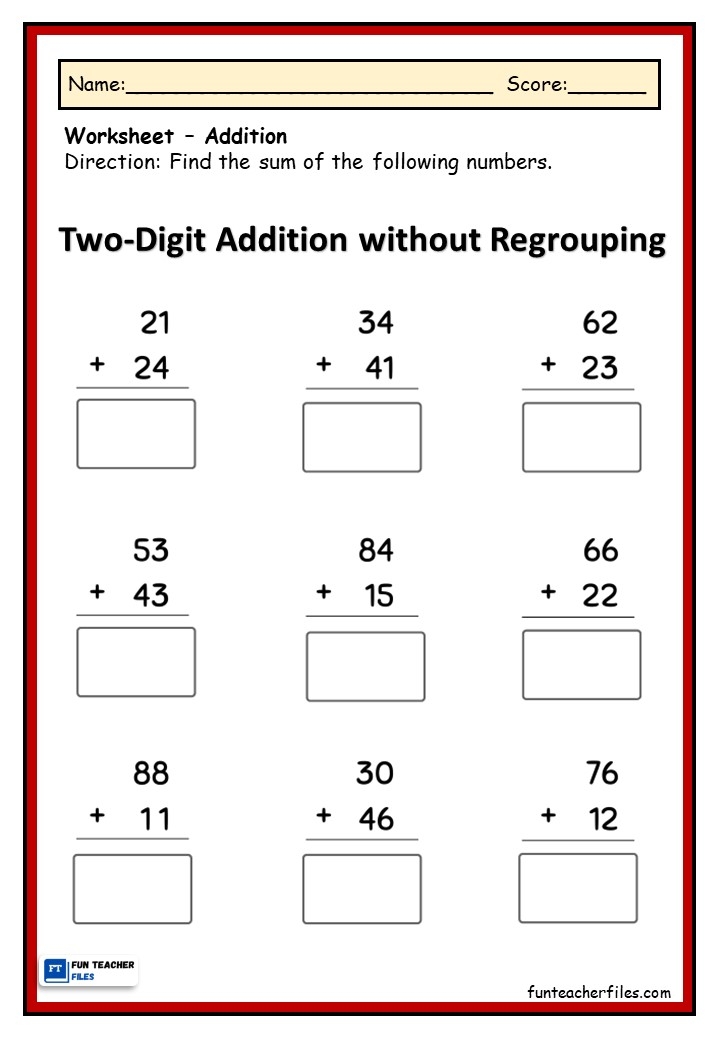 Adding With Regrouping Worksheet Worksheets For Kindergarten