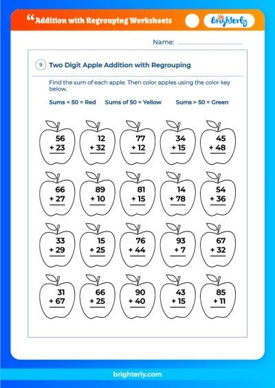 adding and regrouping worksheets