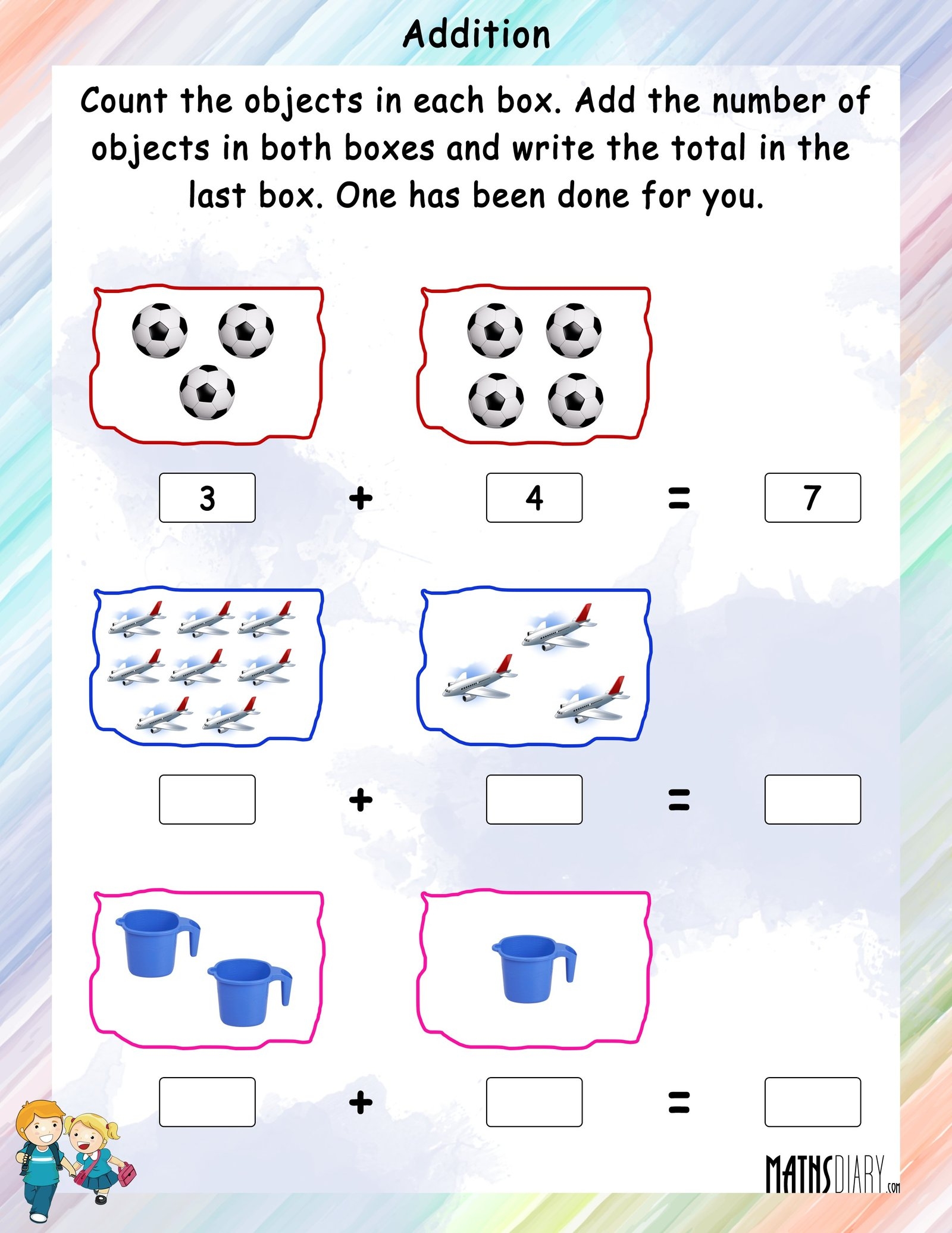 Addition Nursery Math Worksheets