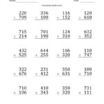 Addition Worksheet 3Rd Grade Column Addition 4 Digits 1 gif Math