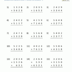 Addition Worksheet Grade 4 Math Worksheets Printable