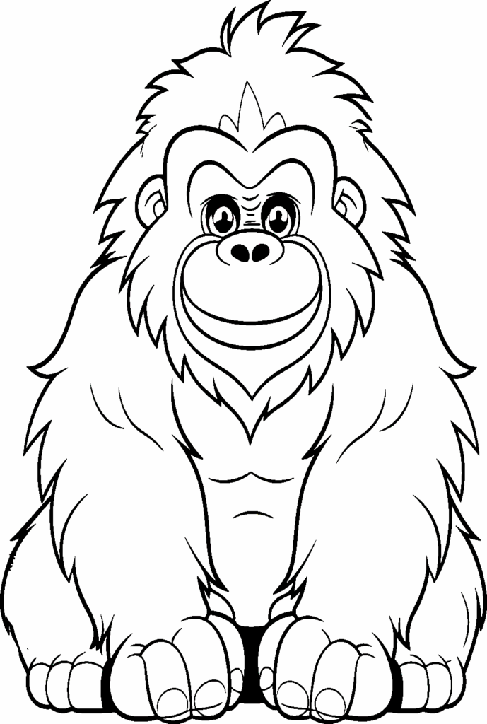 Adorable Gorilla Coloring Page Free Printable Coloring Pages