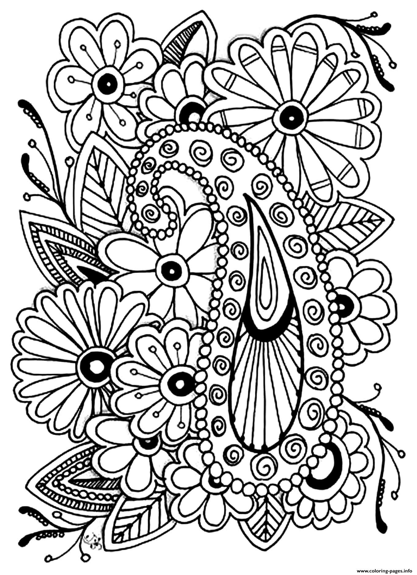 Adult Coloring Page Flowers