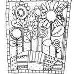 Adult Simple Flowers Coloring Page Printable