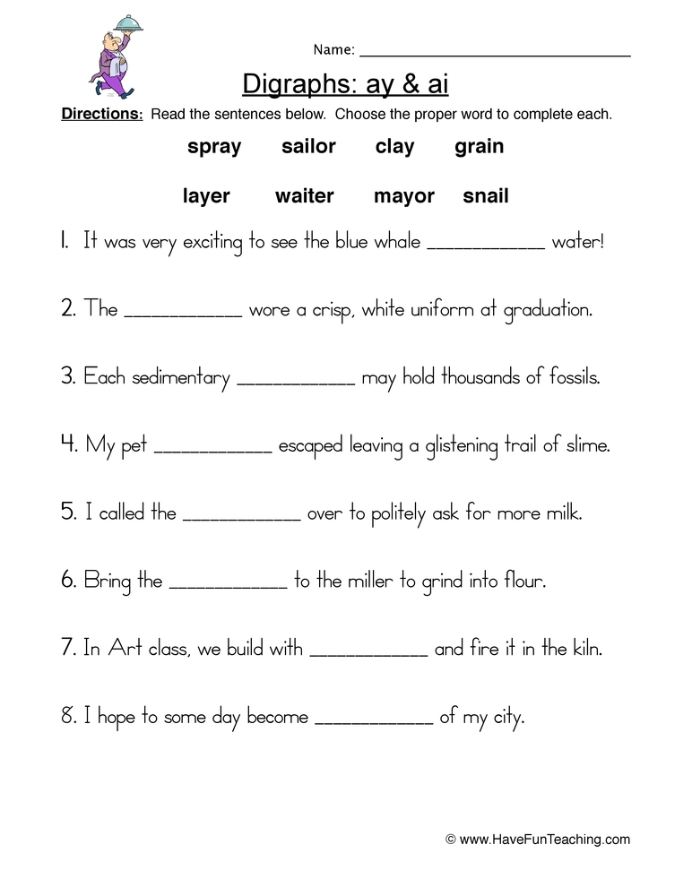 ai ay worksheets