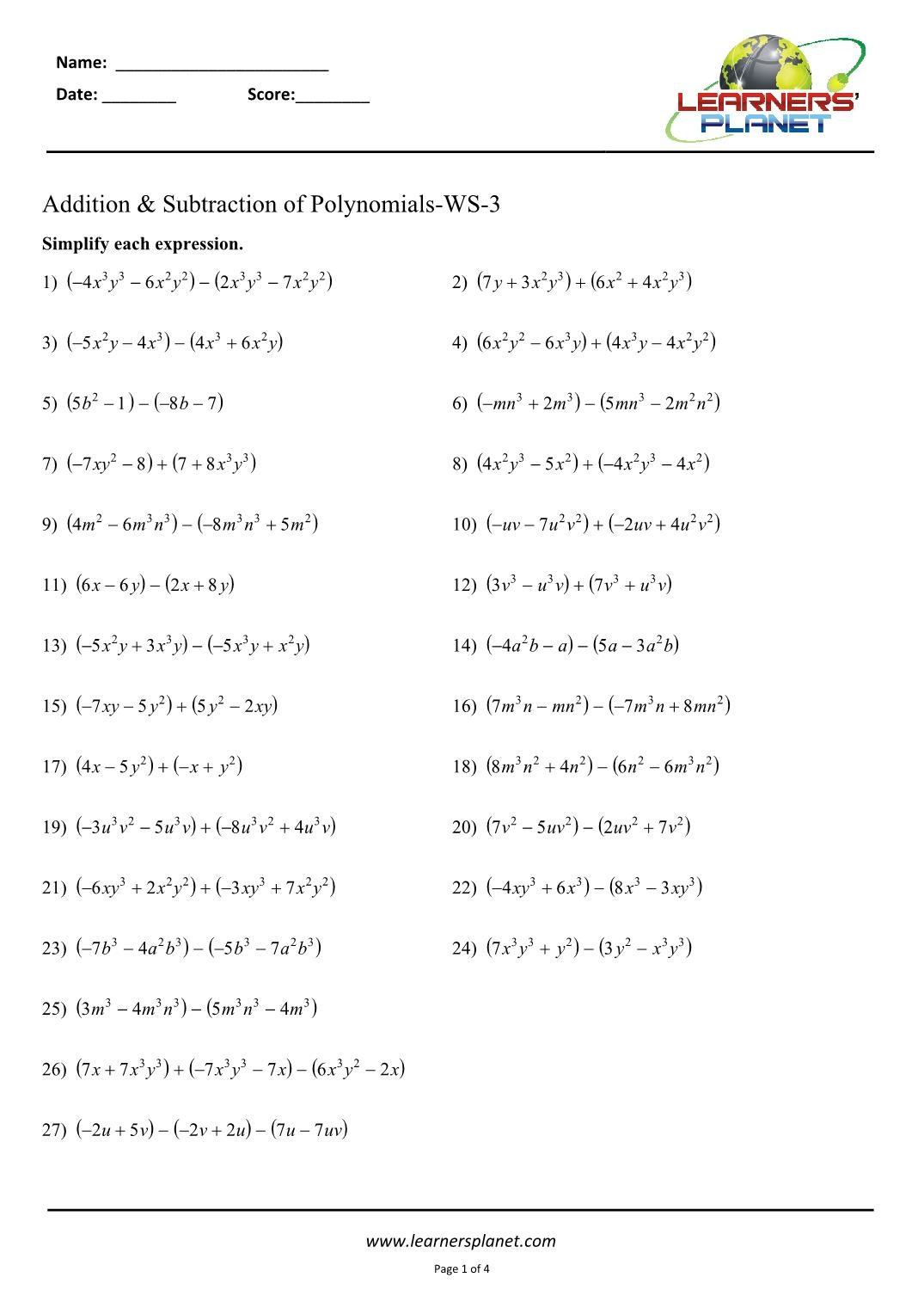 Algebraic Expressions Worksheet Pdf Pro Worksheet