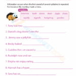Alliteration Worksheets Worksheets Library
