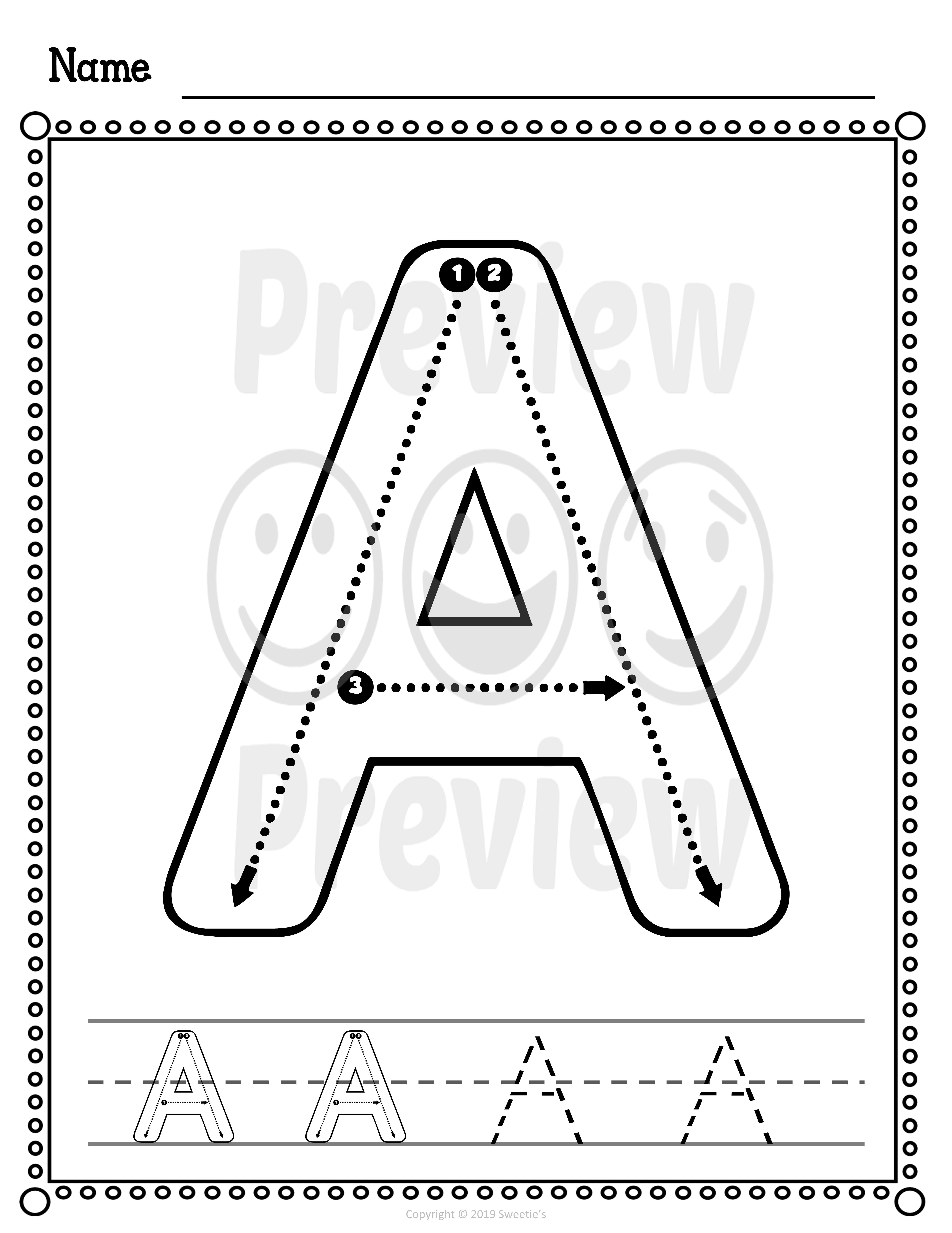 alphabet letter formation worksheets