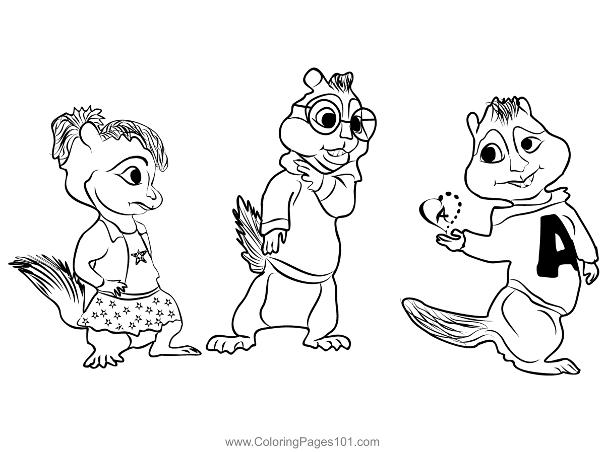 Alvin And The Chipmunks 2 Coloring Page For Kids Free Alvin And The 