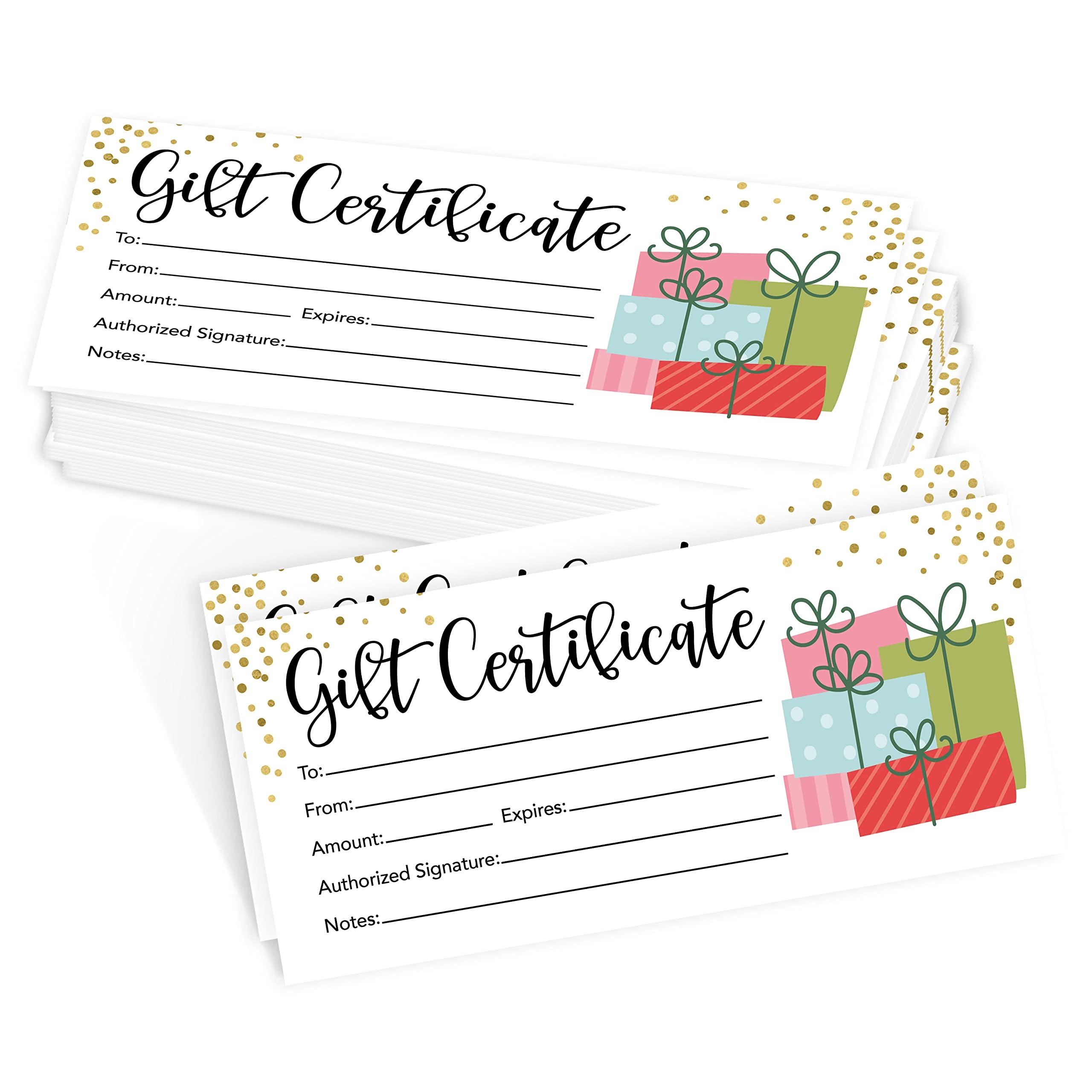 Amazon 25 4x9 Christmas Gift Certificates For Business Gifts For 