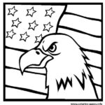 American Eagle And Us Flag Coloring Pages Printable