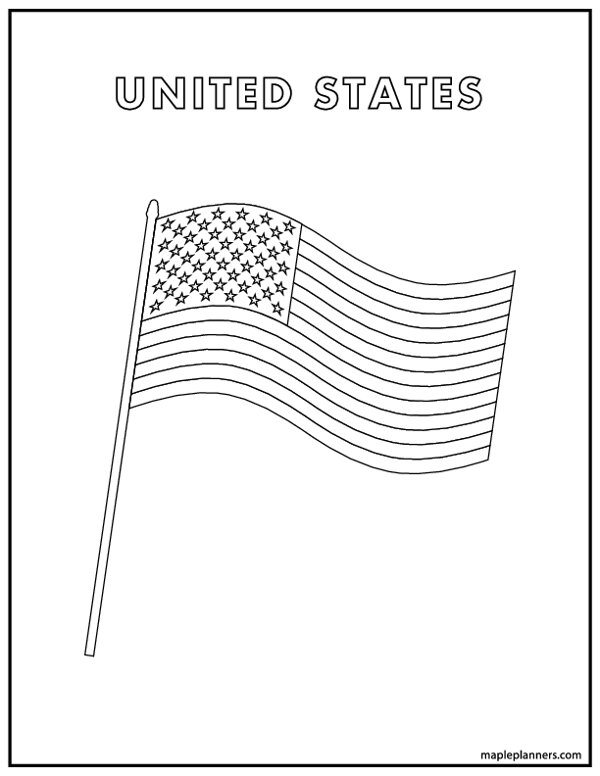 free printable american flag coloring page
