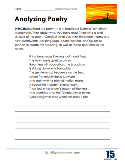 poetry analysis worksheet