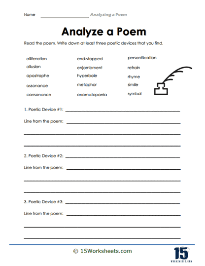 Analyzing A Poem Worksheets 15 Worksheets Worksheets Library