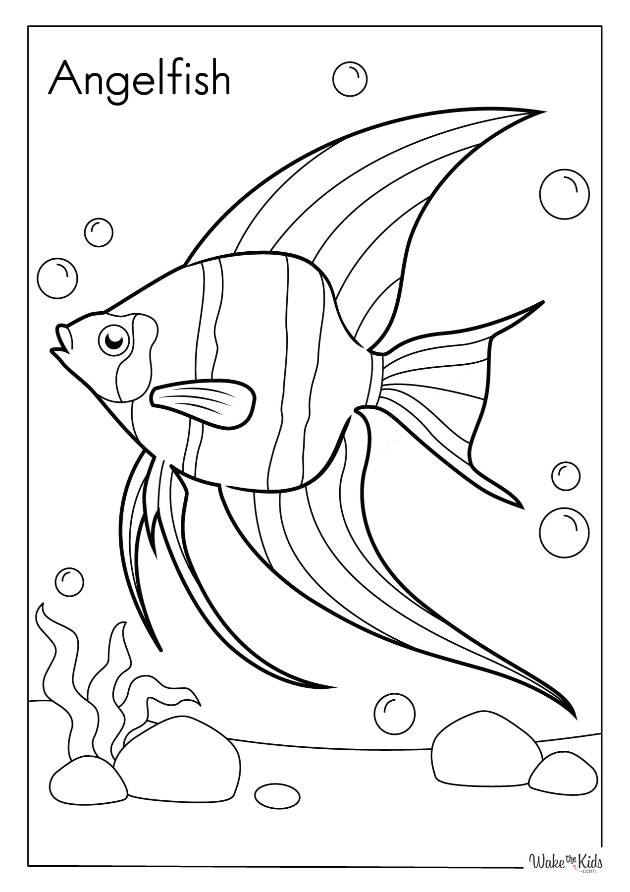 Angelfish Coloring Pages Free Printable PDFs WakeTheKids