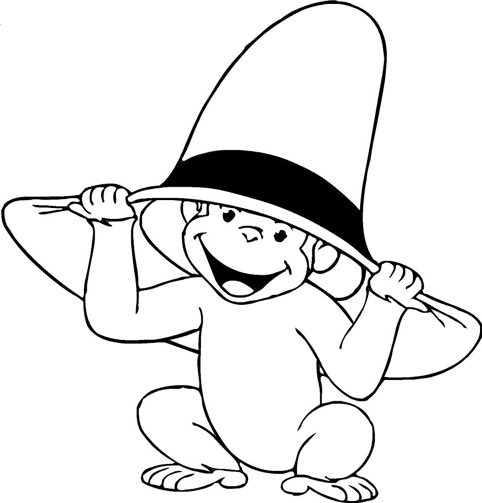 ANIMALS COLORING PAGES The Curious George Monkey Coloring Pages
