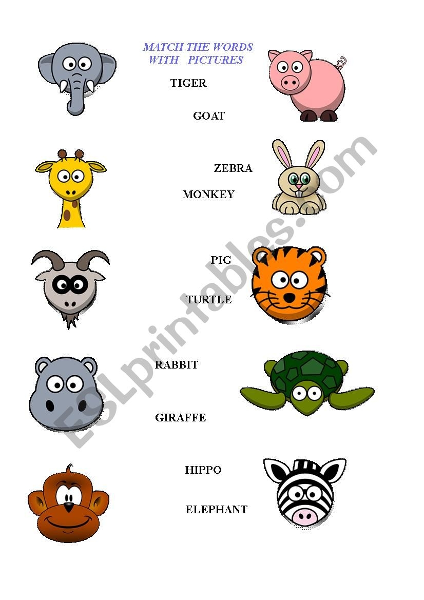 Animals Worksheet Kids ESL Worksheet By Blanc1984