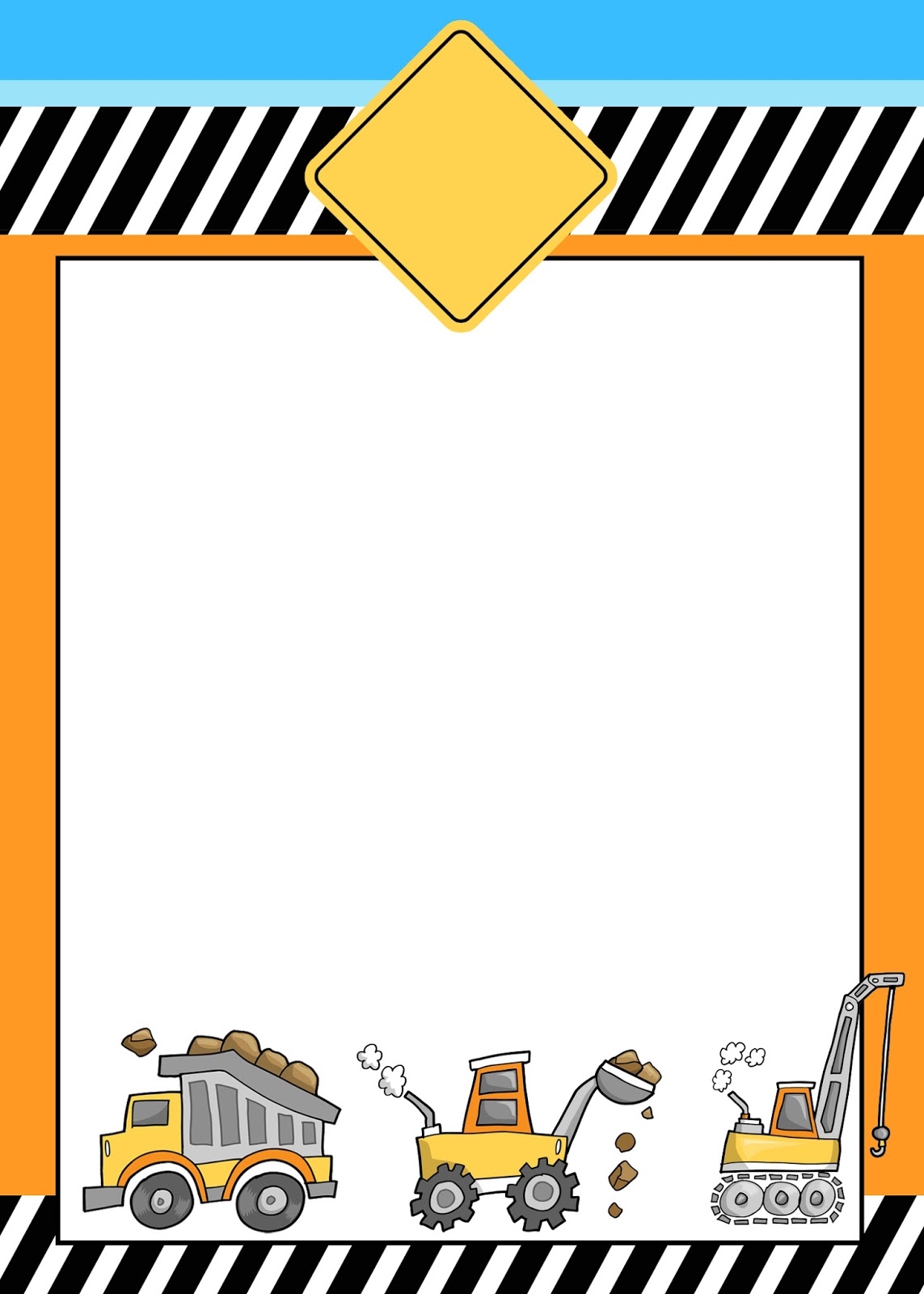 Ann 39 s Light Bulb Moments Construction Theme Invitation Template